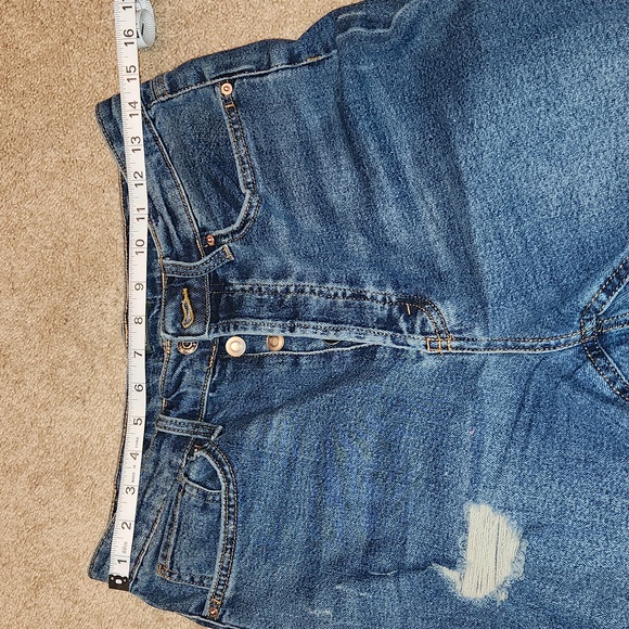 Women's Super-High Rise Distressed Straight Jeans - Wild Fable Medium Wash 4 - Picture 6 of 9